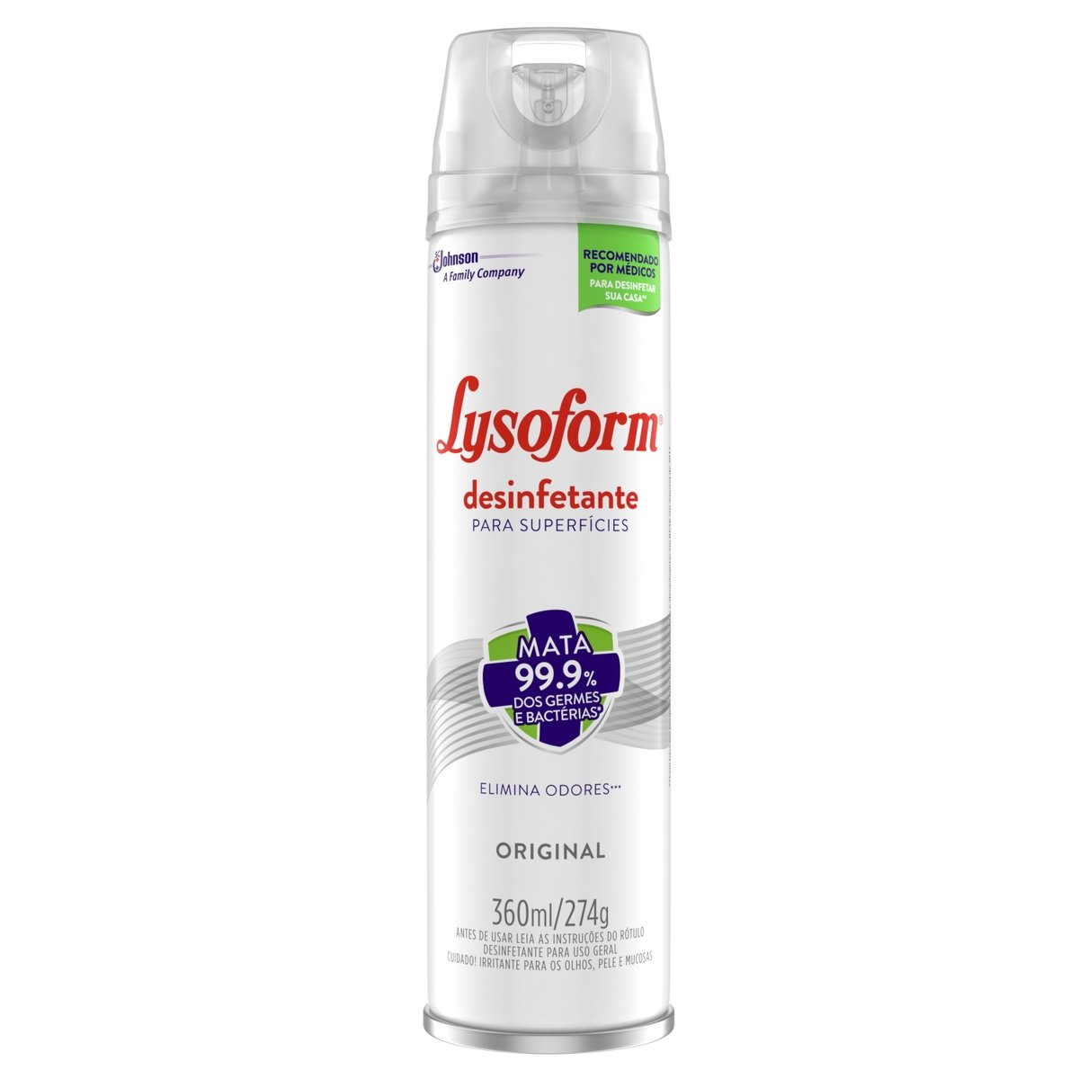 Desinfetante Aerossol Superfícies Original Lysoform Frasco 360ml Spray