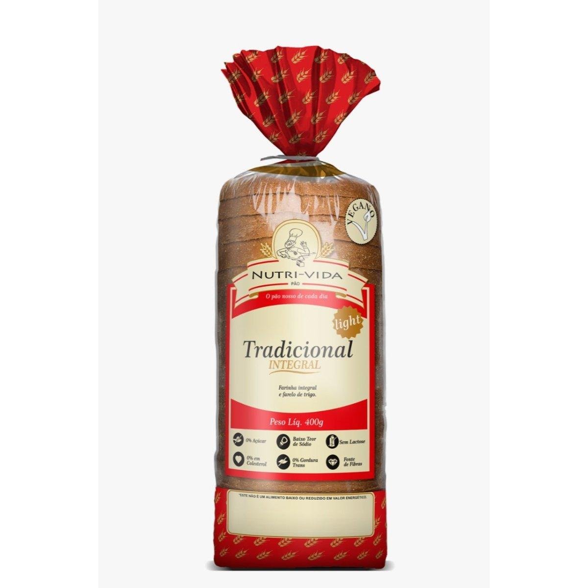 Pão Integral 60,3% Vegano Tradicional 400g