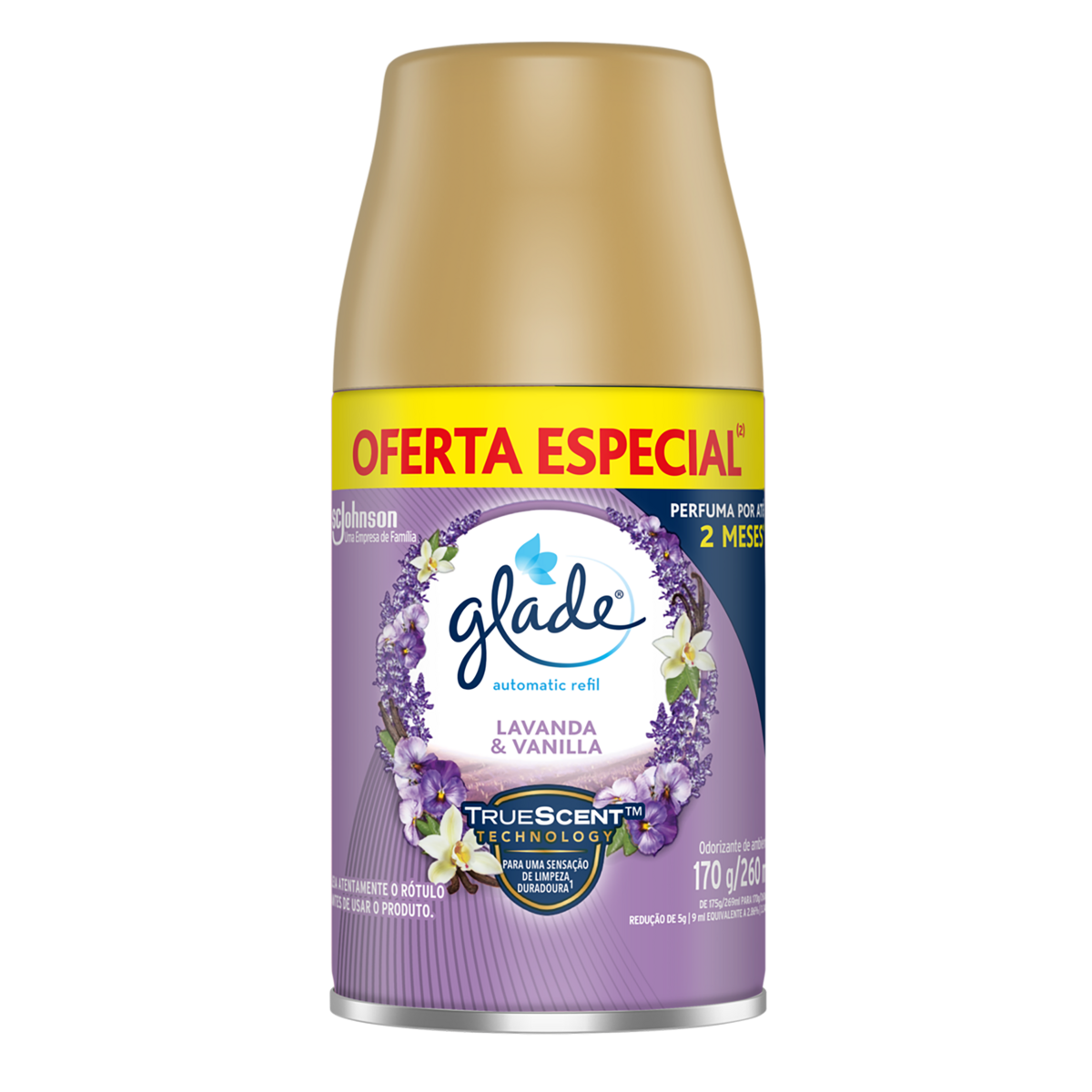 Odorizador de Ambiente Lavanda e Vanilla Glade Automatic Frasco 269ml Spray Refil