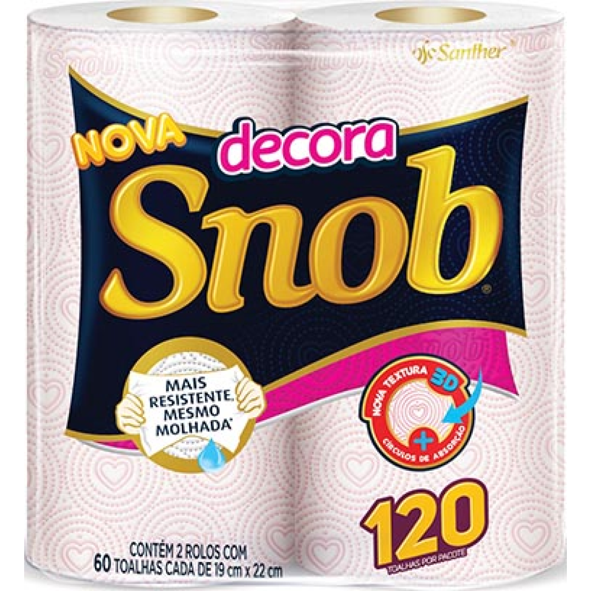 Toalha de Papel Snob Decorada Folha Dupla 2 Unidades