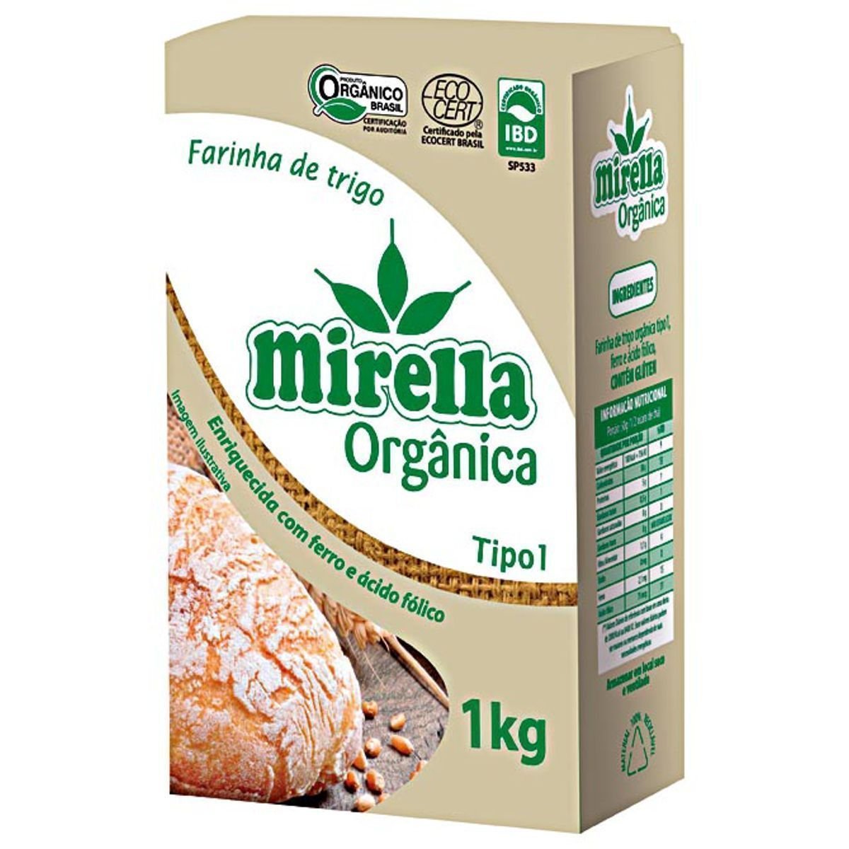 Farinha De Trigo Orgânica Mirella Pacote 1kg Pão De Açúcar