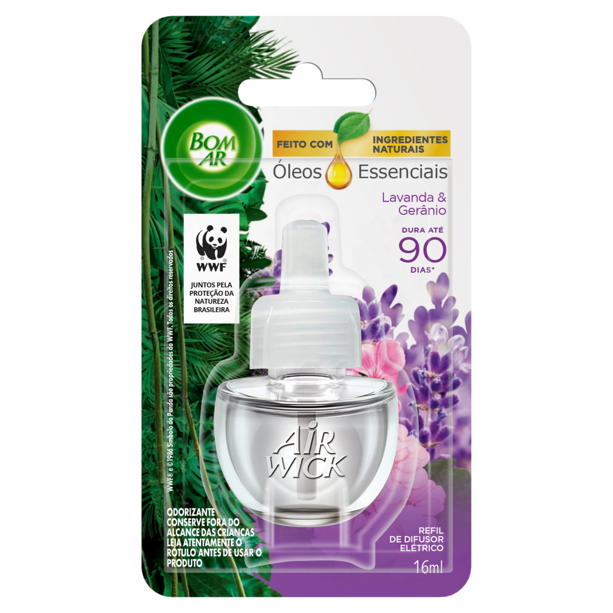 Odorizador de Ambiente Lavanda e Gerânio Bom Ar Air Wick Blister 16ml Refil
