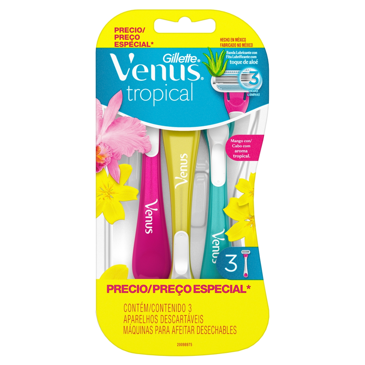 Aparelho Descartável para Depilar Gillette Venus Tropical 3 Unidades