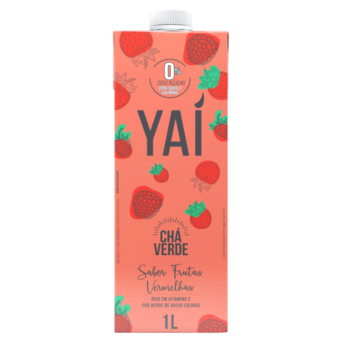 Yaí Chá Verde Frutas Vermelhas Zero Açúcar