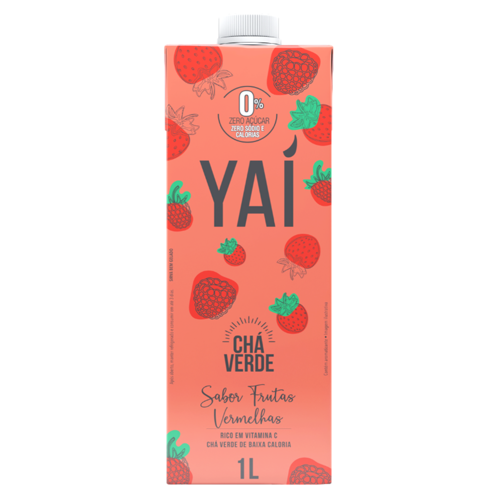 Yaí Chá Verde Frutas Vermelhas Zero Açúcar