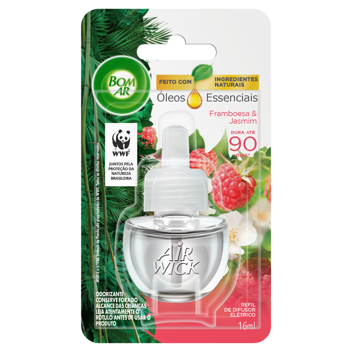 Odorizador de Ambiente Framboesa e Jasmim Bom Ar Air Wick Blister 16ml Refil