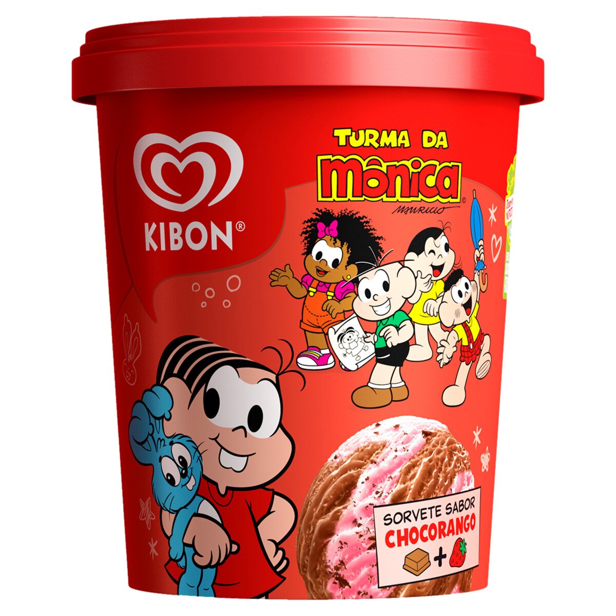 Sorvete Chocorango Turma da Mônica Kibon Pote 800ml