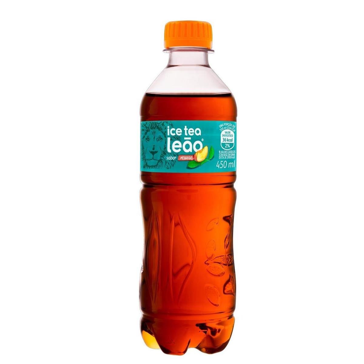 Chá Preto Ice Tea Pêssego Leão Garrafa 450ml