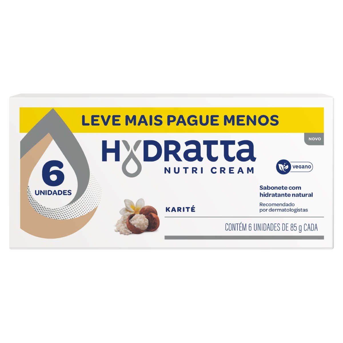 Pack Sabonete Barra Hidratante Karité Hydratta Nutri Cream Caixa 6 Unidades 85g Cada Leve Mais Pague Menos