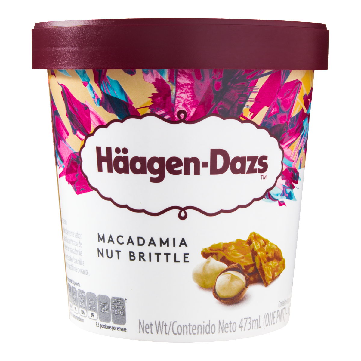 Sorvete de Baunilha com Macadâmia HÄAGEN DAZS Pote 473ml