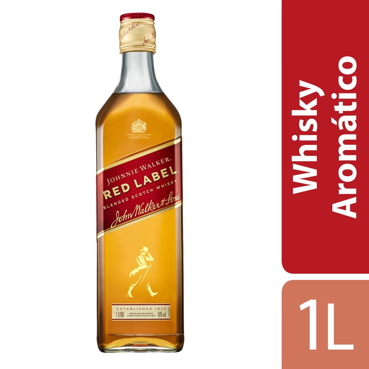 Whisky Escocês Blended Red Label Johnnie Walker Garrafa 1l