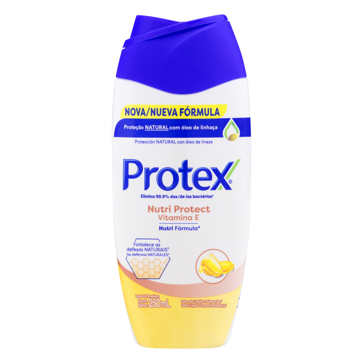 Sabonete Líquido Antibacteriano Protex Nutri Protect Vitamina E Frasco 250ml