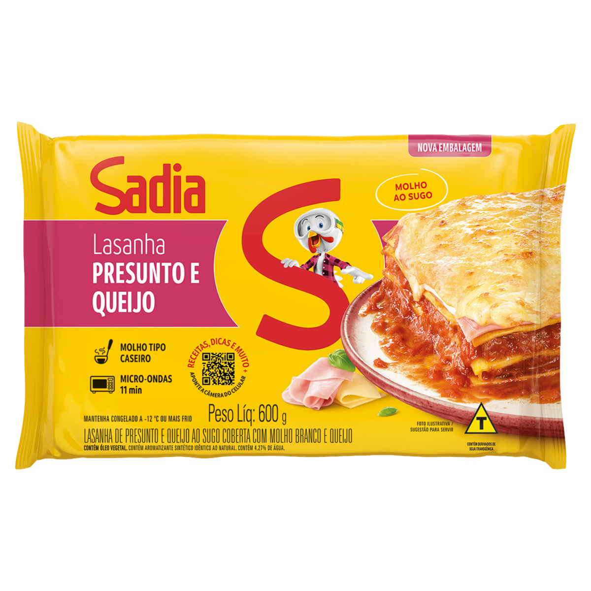 Lasanha Presunto e Queijo Sadia Pacote 600g