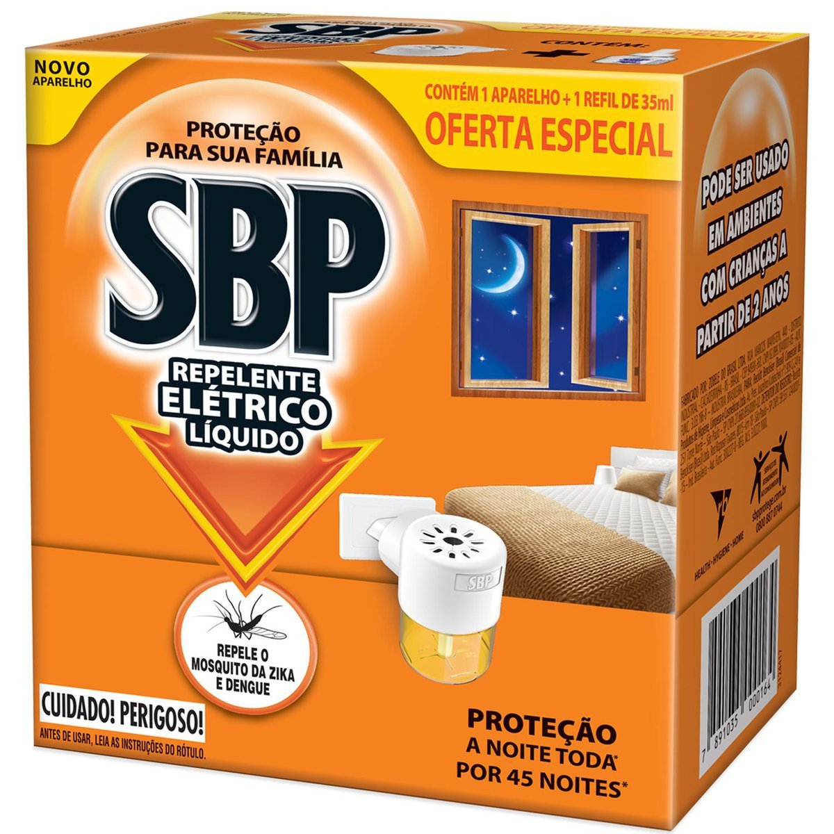 Kit Aparelho Elétrico + Refil Repelente Líquido SBP 35ml Oferta Especial