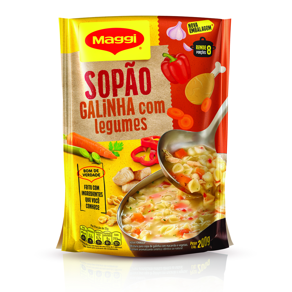 Sopão Galinha com Legumes Maggi Sachê 200g