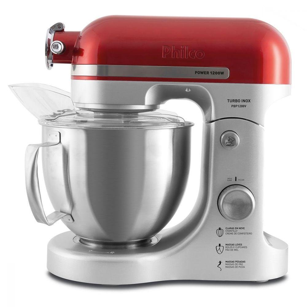 Batedeira Planetária Philco Pbp1200 Vermelha Turbo Inox 127V - 110V ...