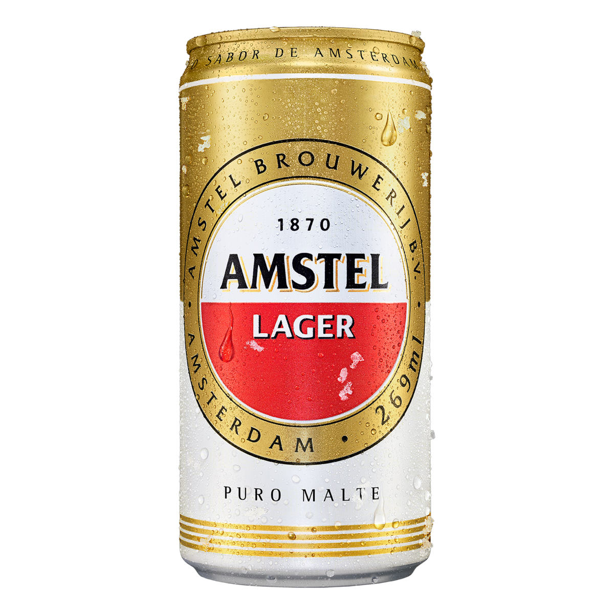 Cerveja Lager Puro Malte Amstel Lata 269ml