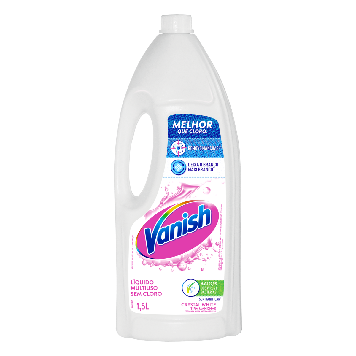 Tira-Manchas Líquido Multiuso Vanish Crystal White Frasco 1,5L