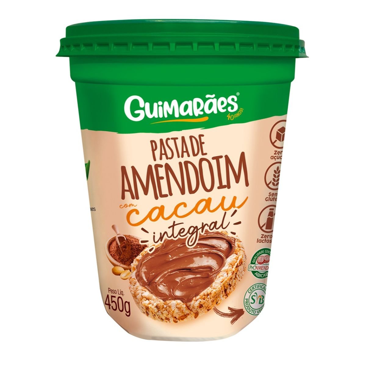 Pasta De Amendoim Integral Com Cacau GUIMARÃES 450g