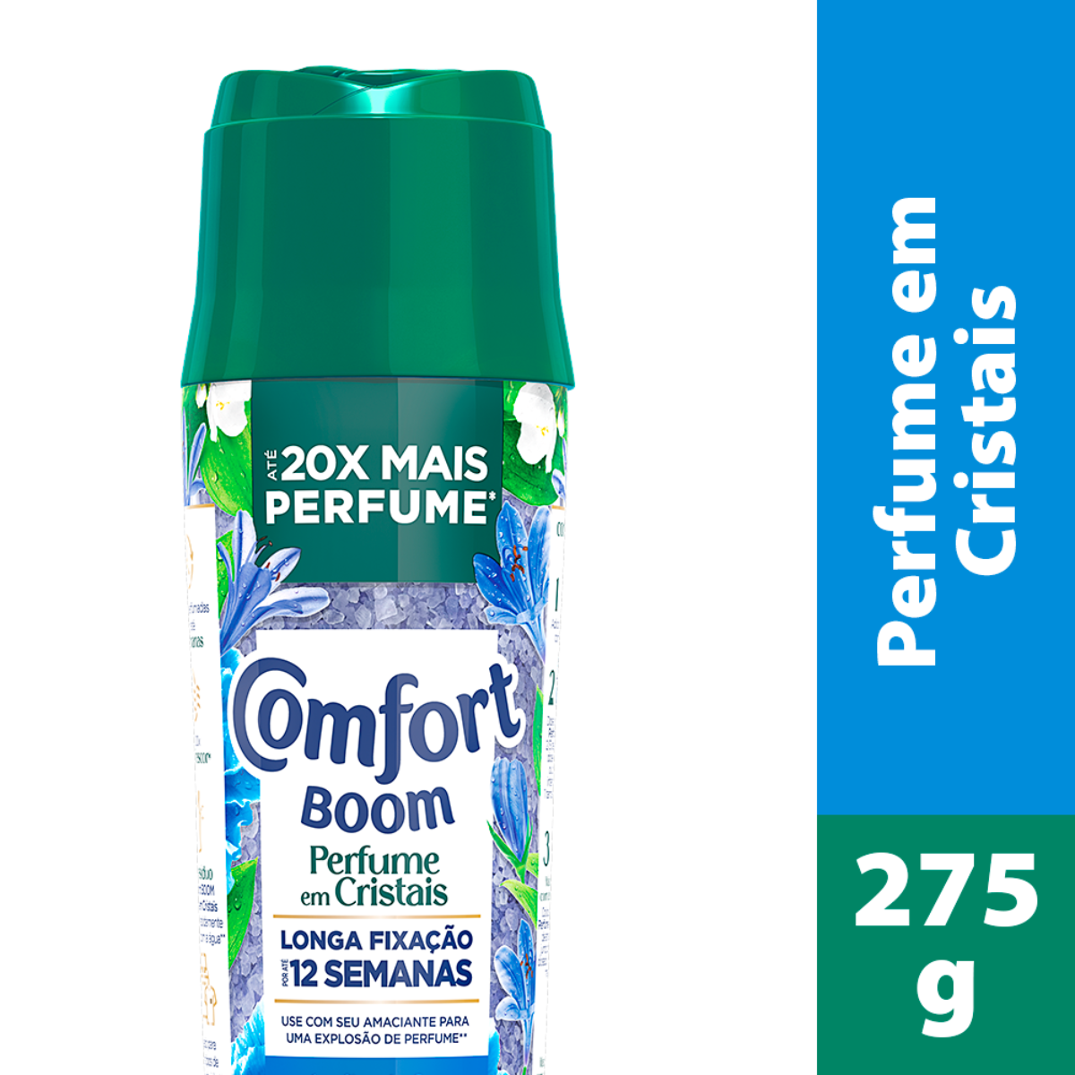 Odorizante de Roupas Explosão de Frescor Comfort Boom Perfume em Cristais Frasco 275g