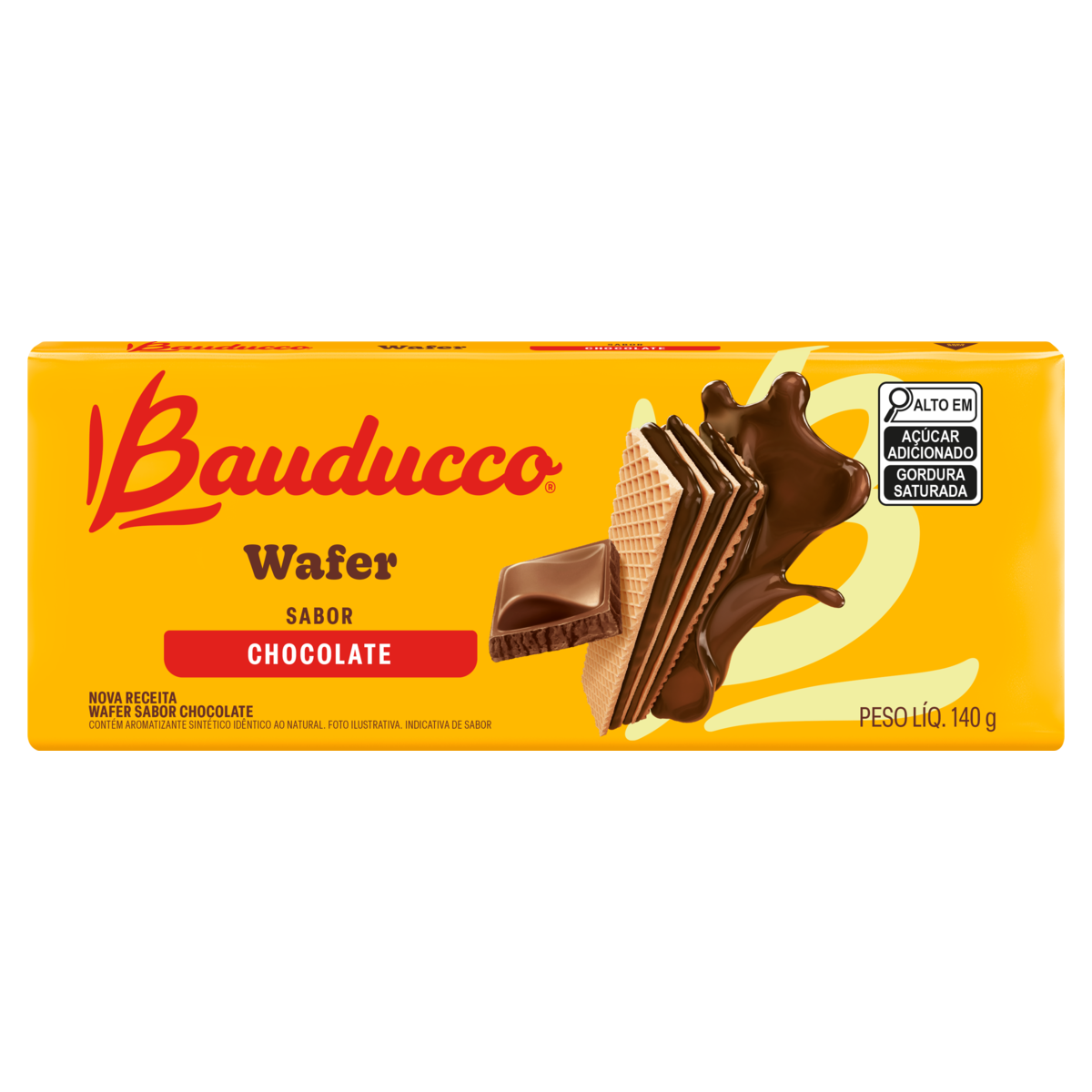 Biscoito Wafer Recheio Chocolate Bauducco Pacote 140g | Pão de Açúcar