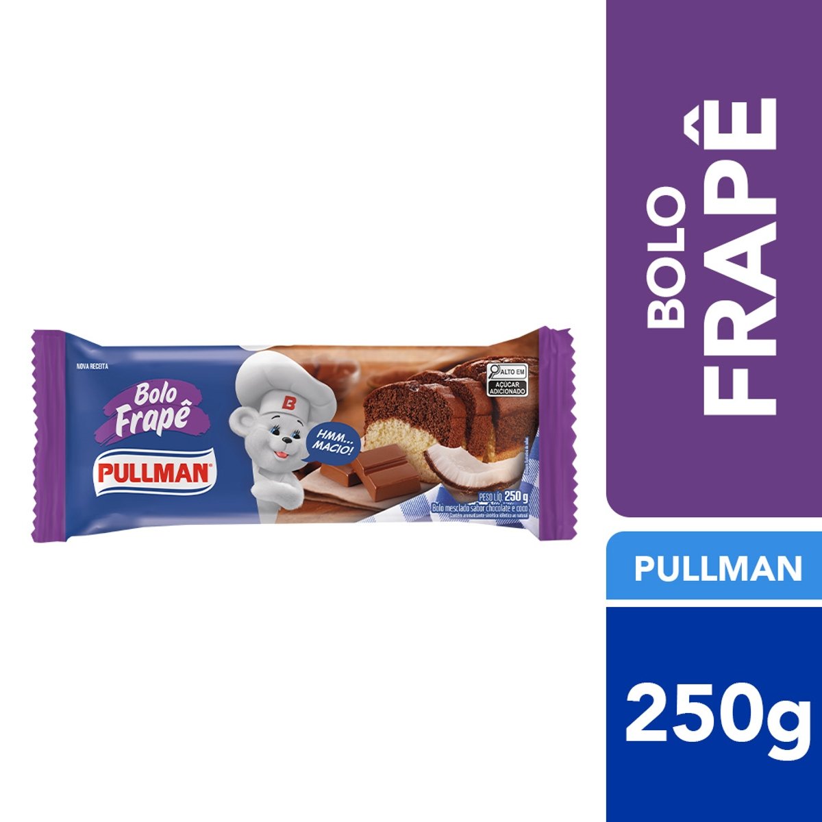 Bolo Frapê Chocolate e Baunilha Pullman Pacote 250g