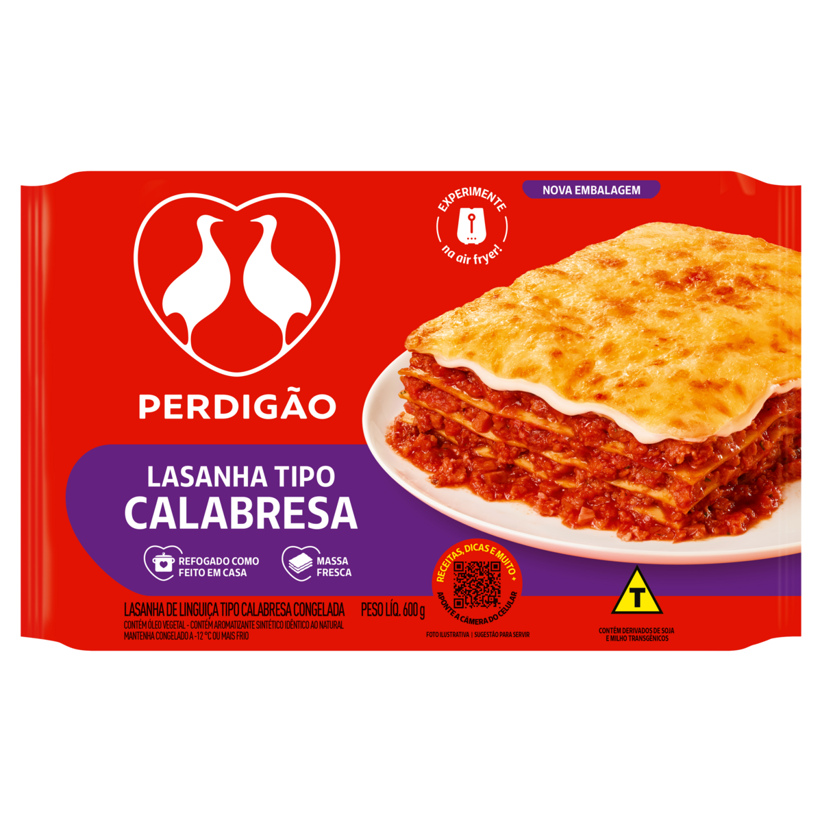 Lasanha Calabresa Perdigão Nosso Menu Pacote 600g