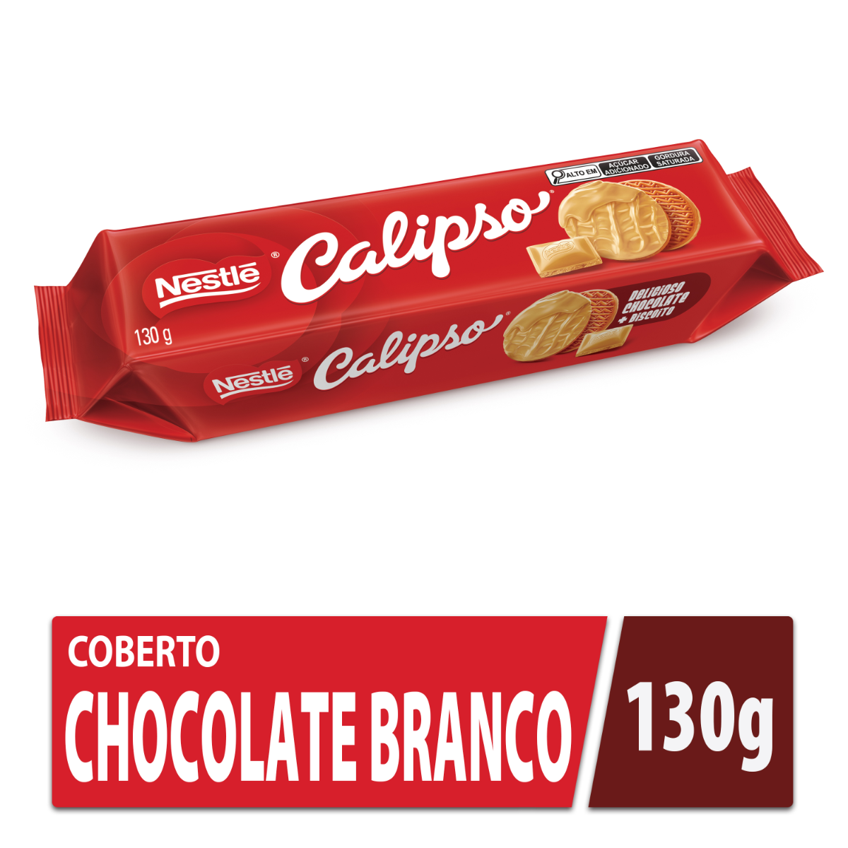 Biscoito Calipso Coberto com Chocolate Branco 130g