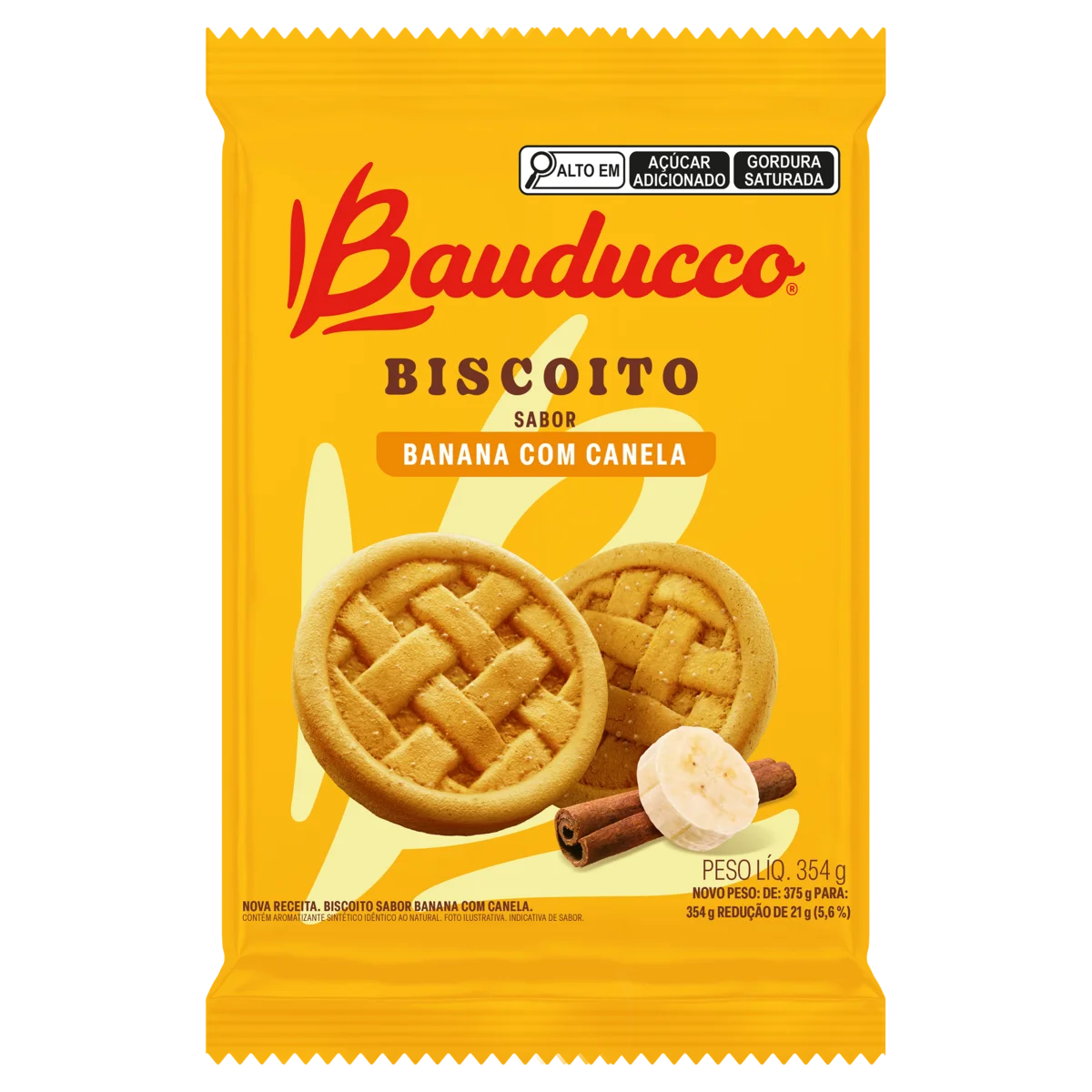 Biscoito Banana com Canela Bauducco Pacote 354G