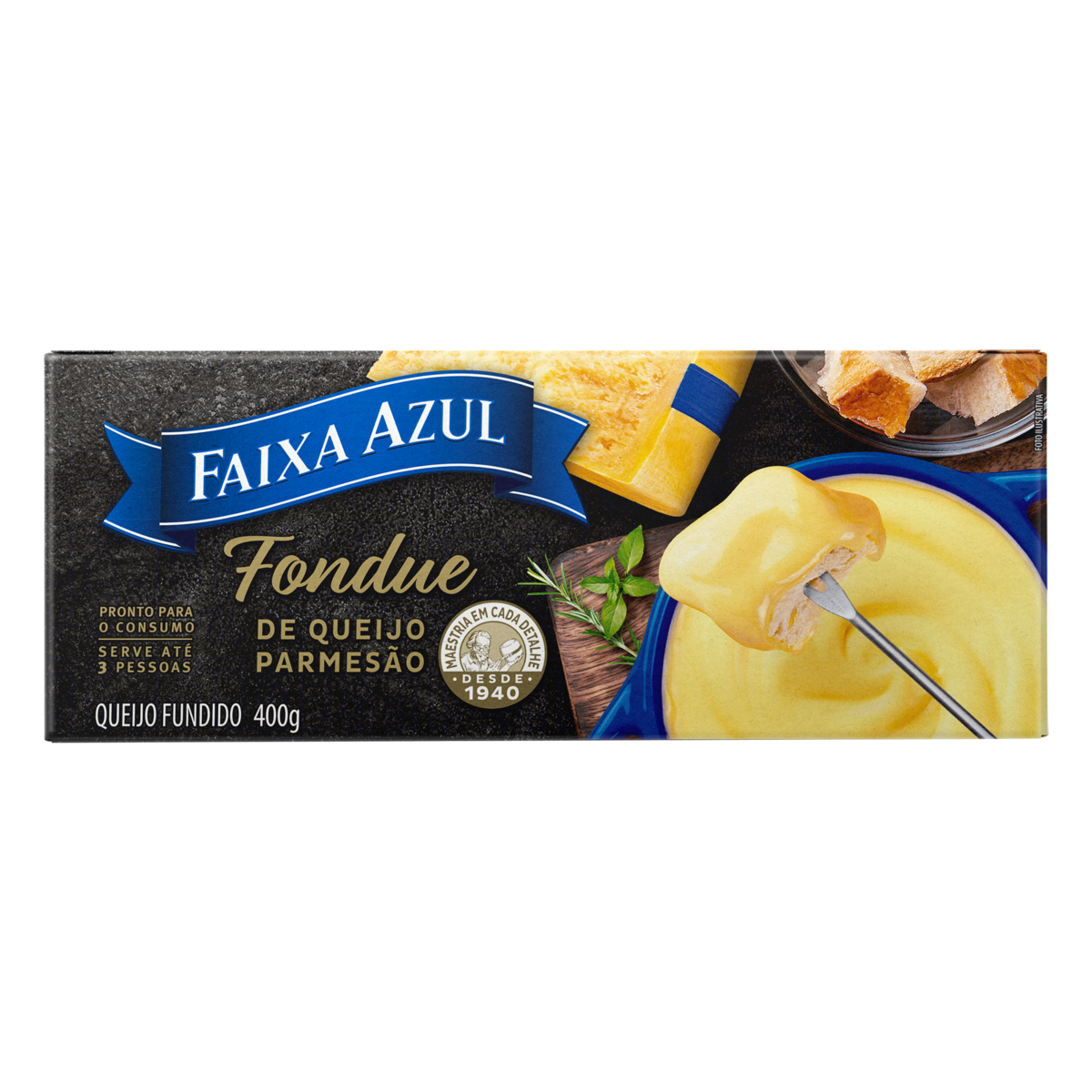 Fondue de Queijo Parmesão Faixa Azul Caixa 400g