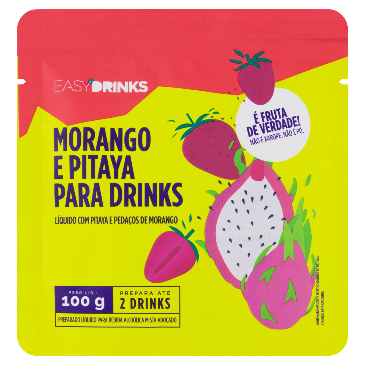 Easy Drinks Preparo de Frutas Morango Pitaya