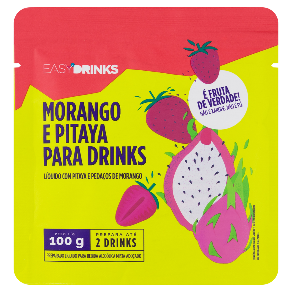 Easy Drinks Preparo de Frutas Morango Pitaya