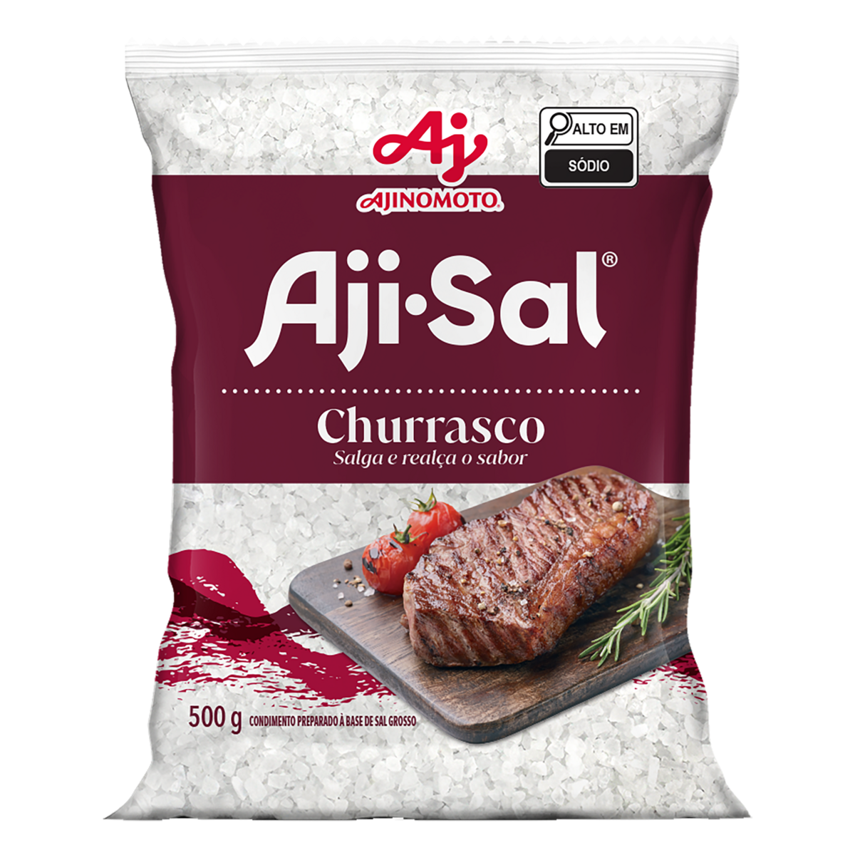 Sal Grosso para Churrasco AJI-SAL Pacote 500g