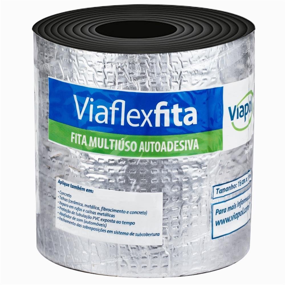 Fita Autoadesiva Impermeabilizante Viaflex 15cm com 10 Metros ...