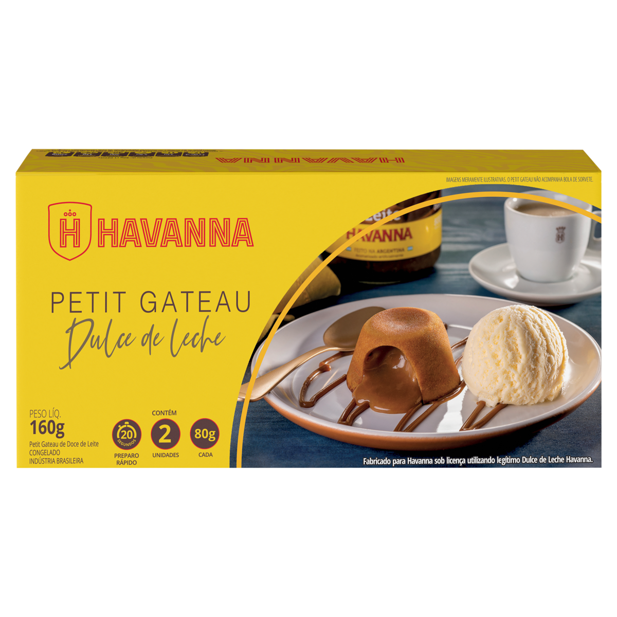 Petit Gâteau Congelado Doce de Leite Havanna Caixa 160g 2 Unidades Pão de Açúcar