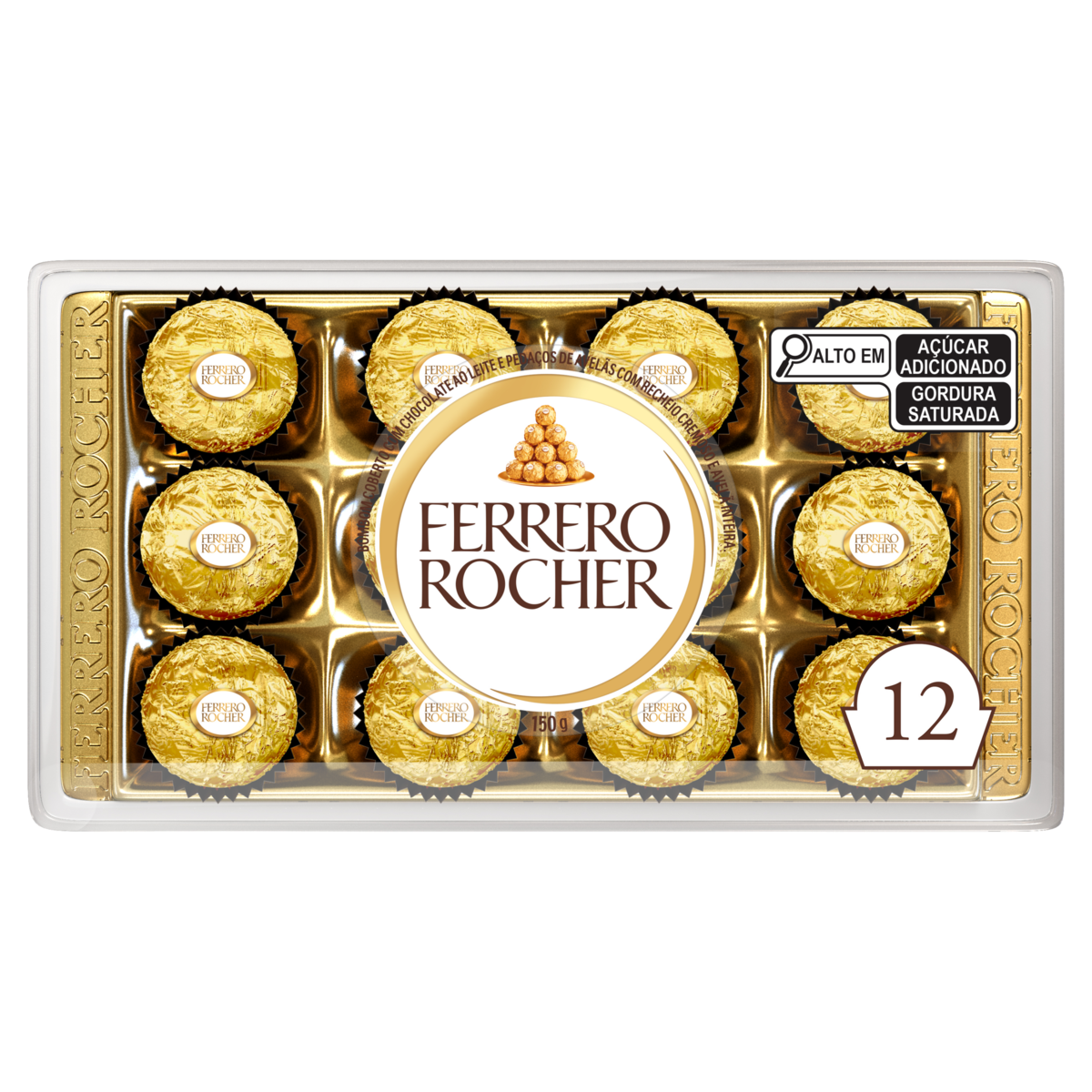 Bombom Ferrero Rocher Bandeja 150g 12 Unidades
