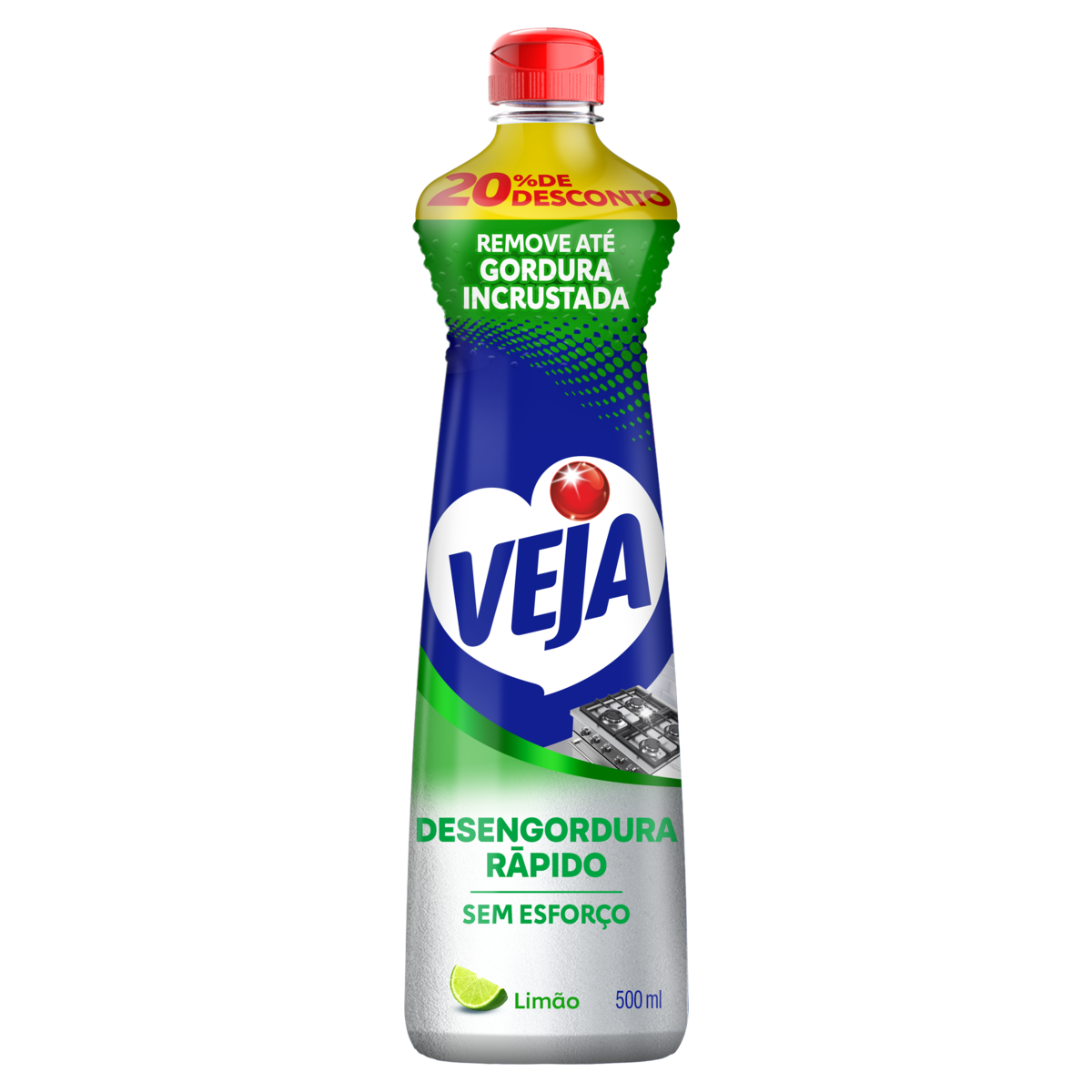 Limpador Desengordurante Cozinha Limão Veja Squeeze 500ml Grátis 20% de Desconto