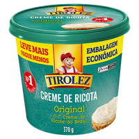 Creme de Queijo Ricota Original Tirolez Pote 370g Embalagem Econômica Leve Mais Pague Menos