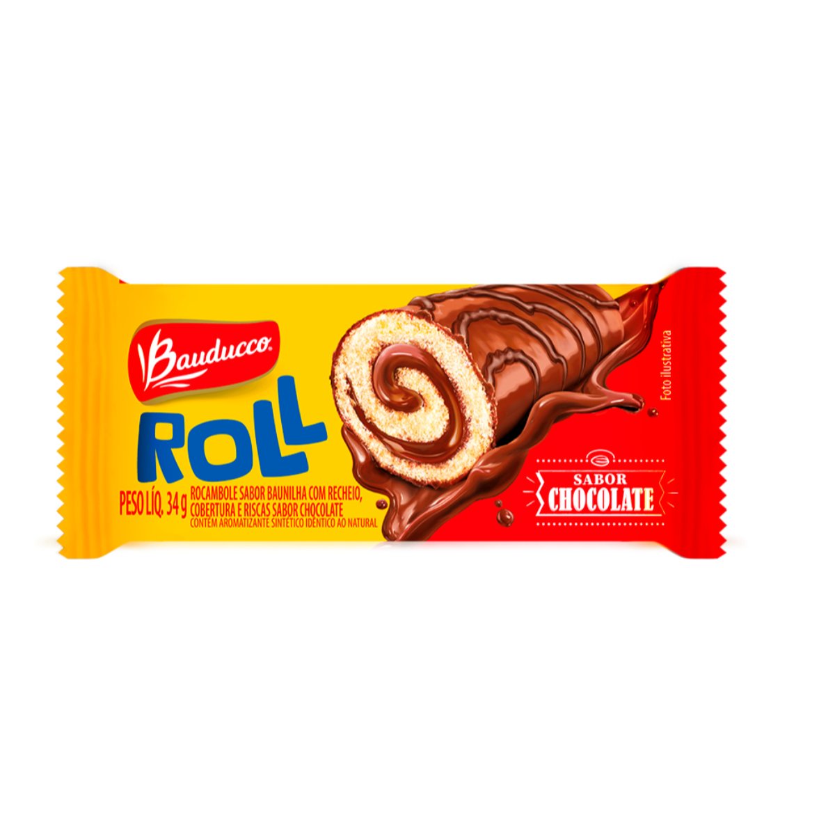 Bolinho Rocambole Roll Chocolate 15X34g Bauducco