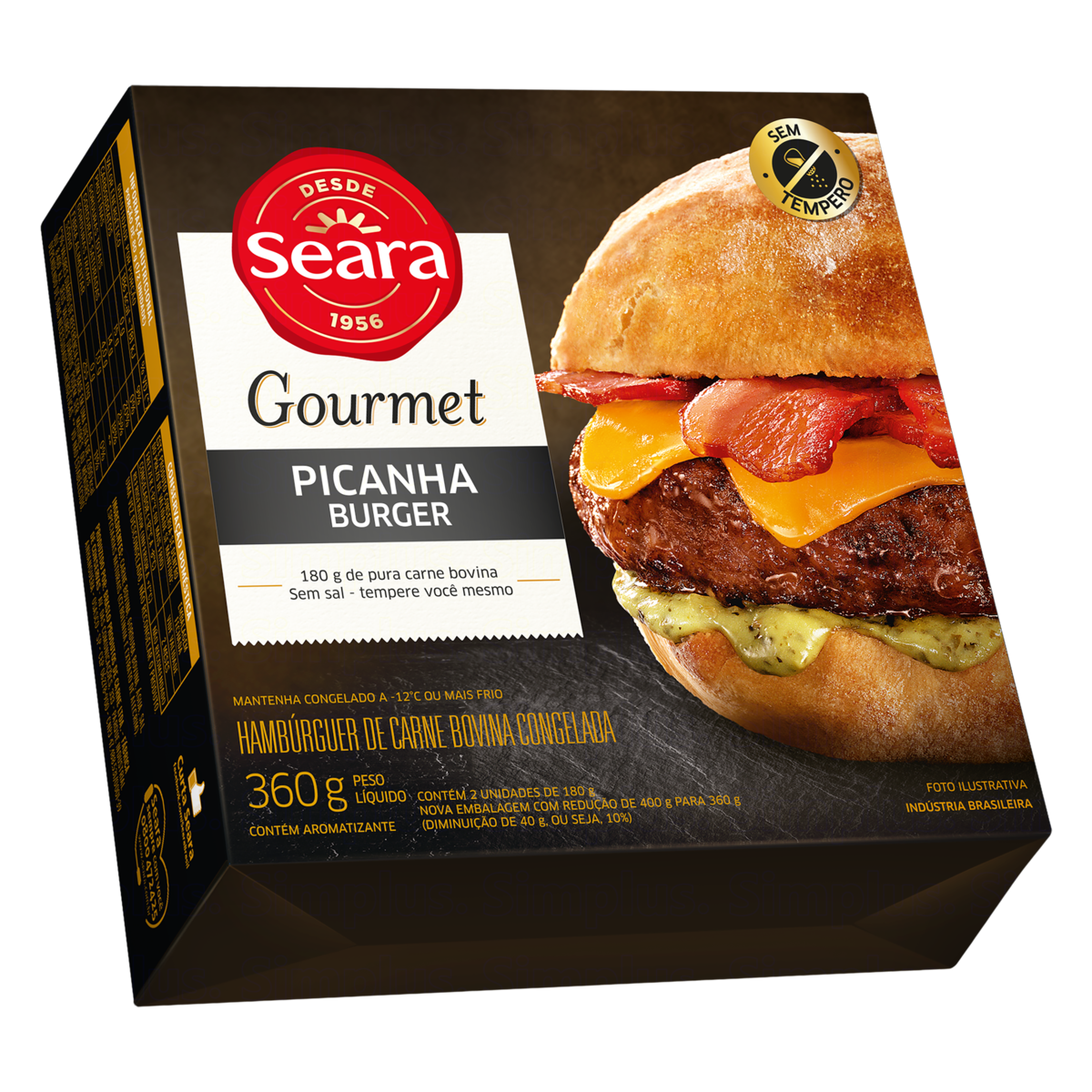 Picanha Burger Seara Gourmet 360g Pao De Acucar