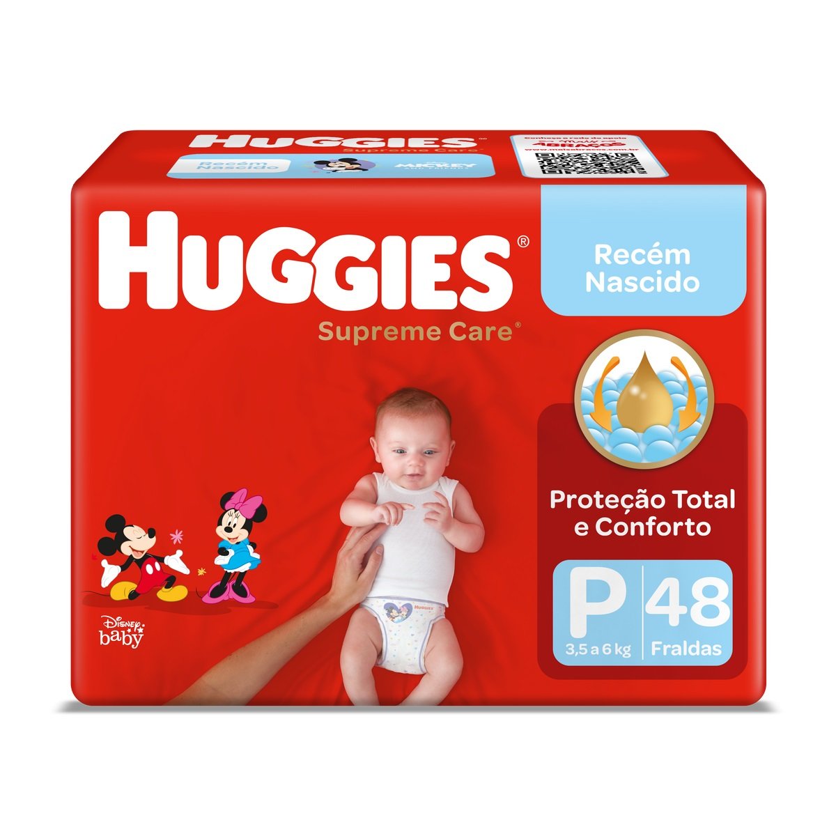 Fralda Descartável Recém-Nascido Huggies Supreme Care P Pacote 48 ...
