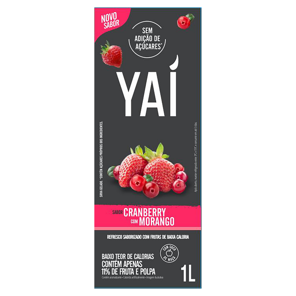 Yaí Refresco Cranberry com Morango