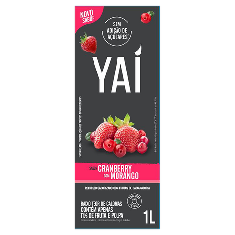 Yaí Refresco Cranberry com Morango