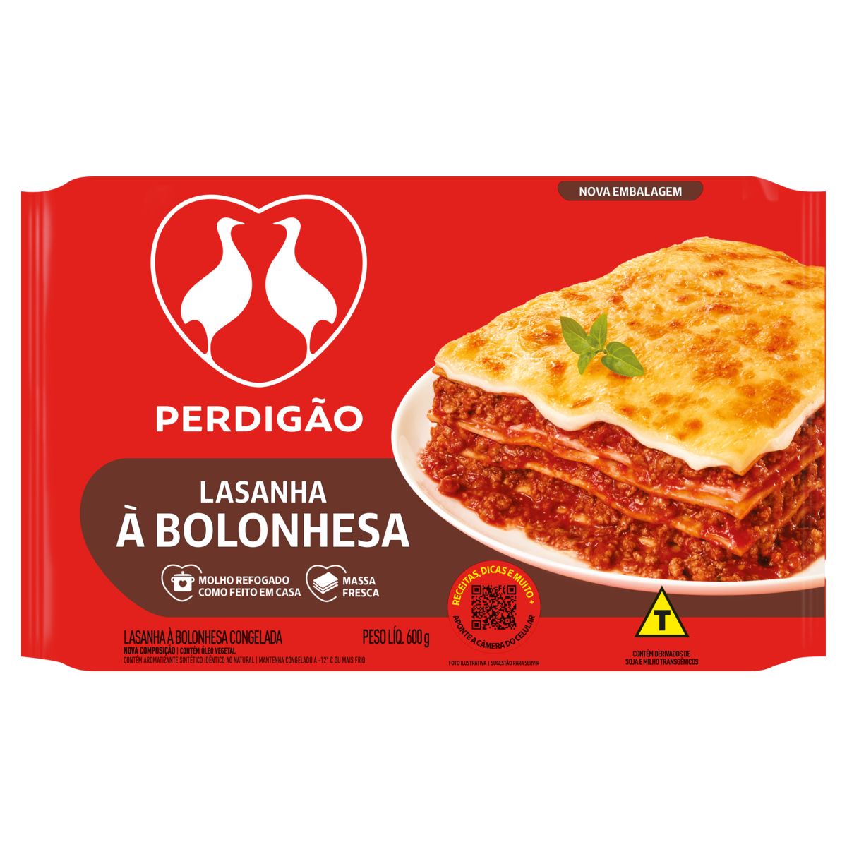 Lasanha Bolonhesa Perdigão Nosso Menu Pacote 600g