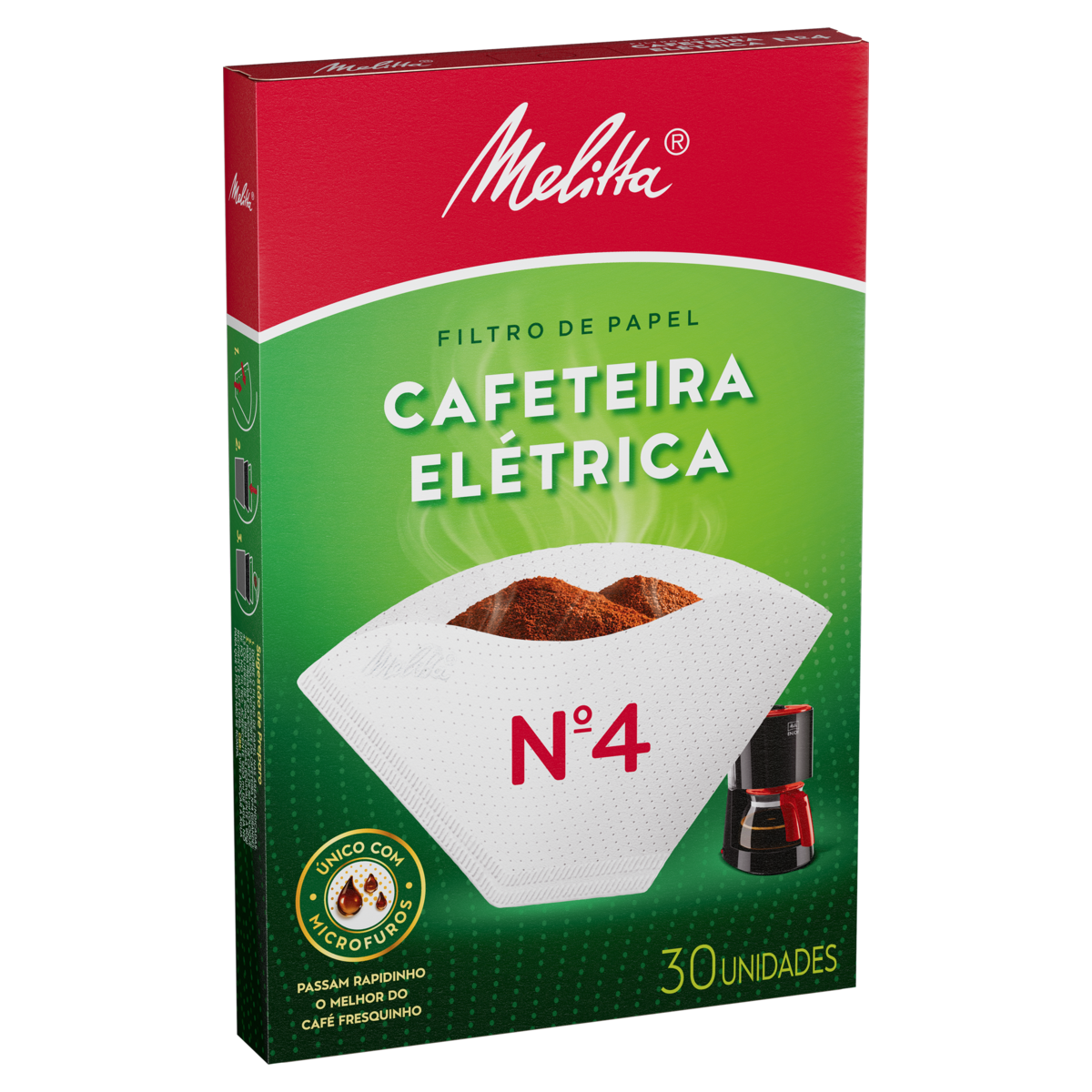 Filtro de Papel para Cafeteira Elétrica Melitta nº 4 Caixa 30 Unidades
