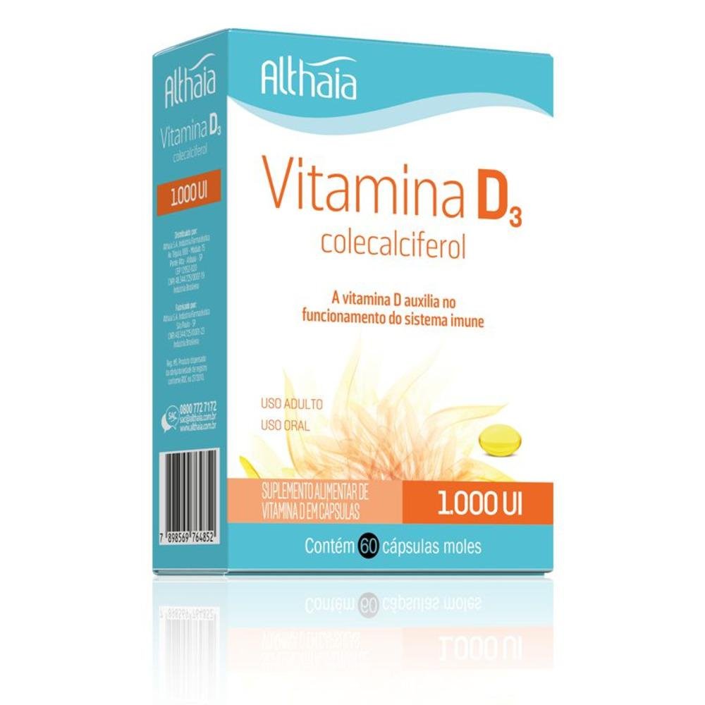 Vitamina D3 Colecalciferol 1000ui Althaia 60 cápsulas Pão de Açúcar
