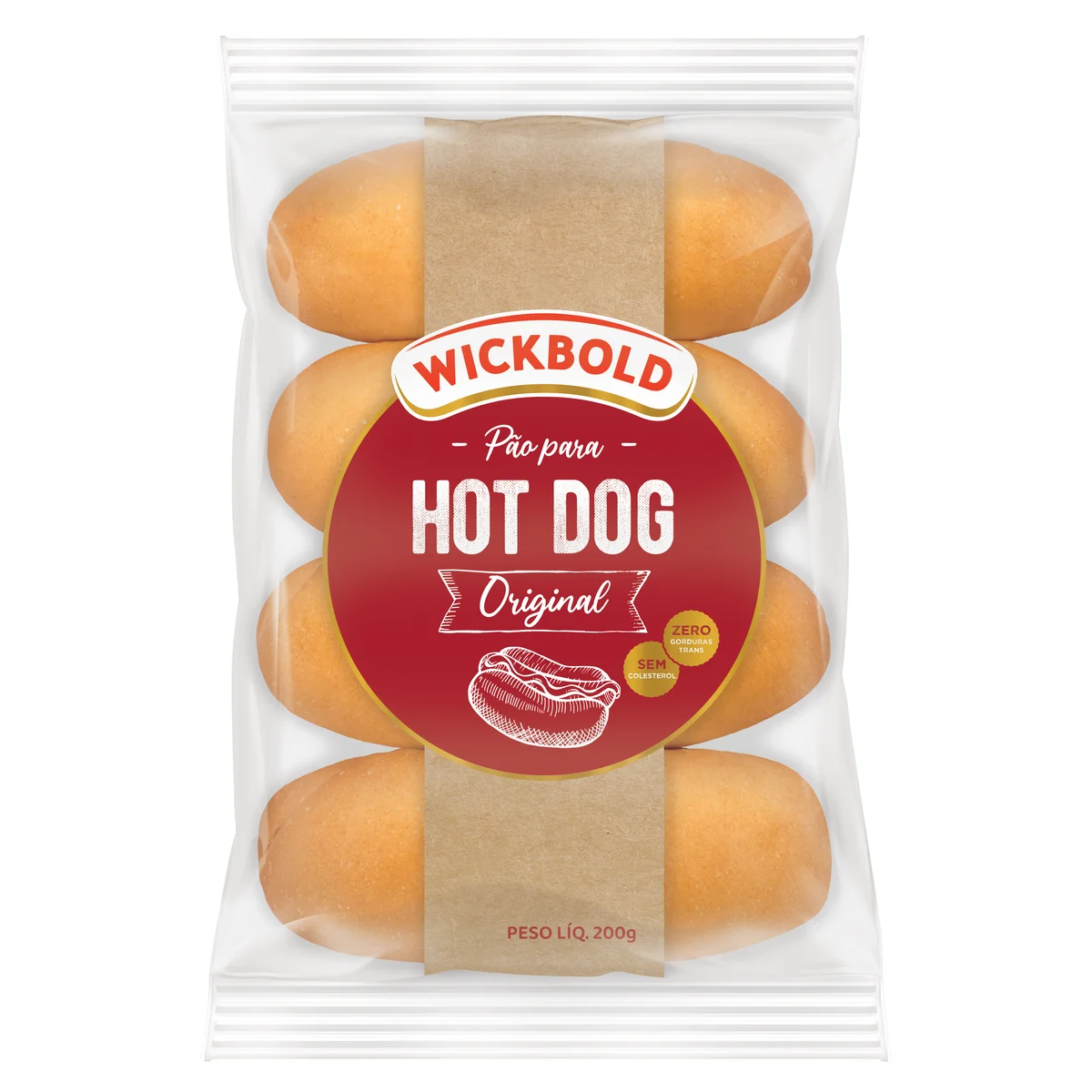 Pão para Hot-Dog Original Wickbold Pacote 200g