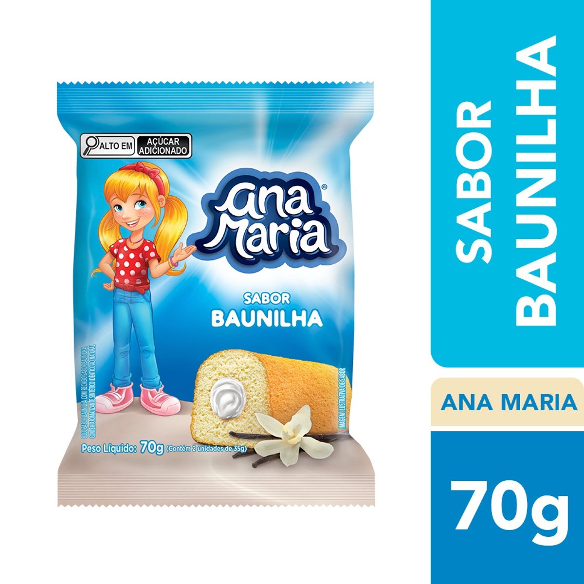 Bolo Pullman Ana Maria Chocolate com Baunilha Pacote 80G