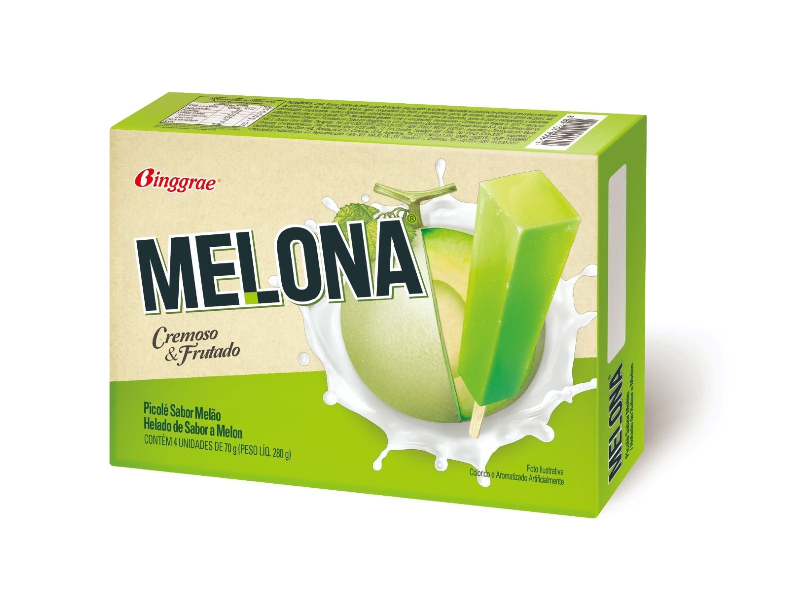 Sorvete Melona Melao Multipack 70gr Com 4 Unidades Pão de Açúcar