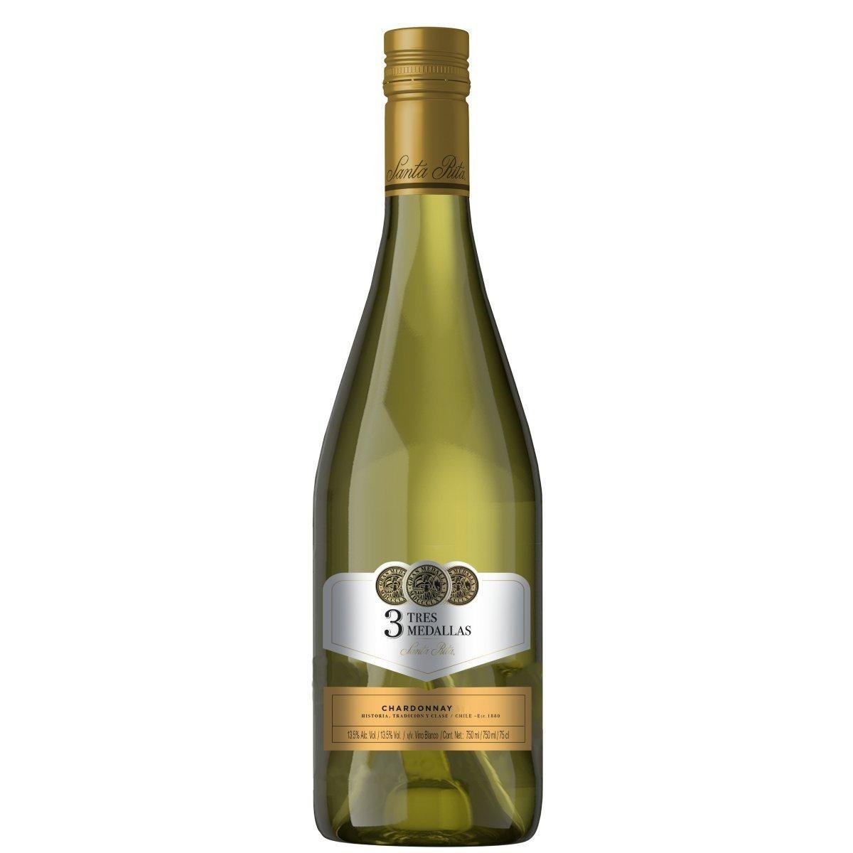 Vinho Branco Chileno Tres Medalhas Chardonnay 750ml